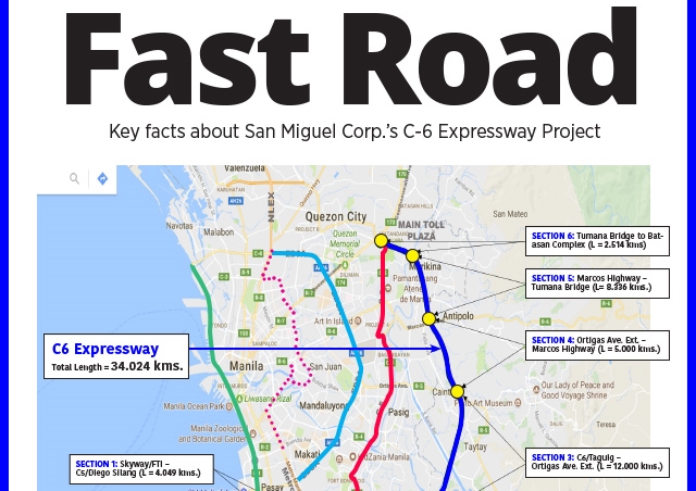 Batasan to Taguig in 35 Minutes? San Miguel to Begin Building C-6 Expressway in April 2018