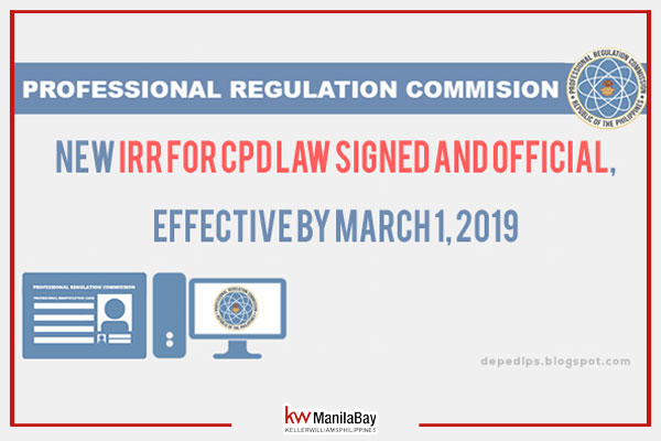 CPD law is now Officially revised effective March 1, 2019