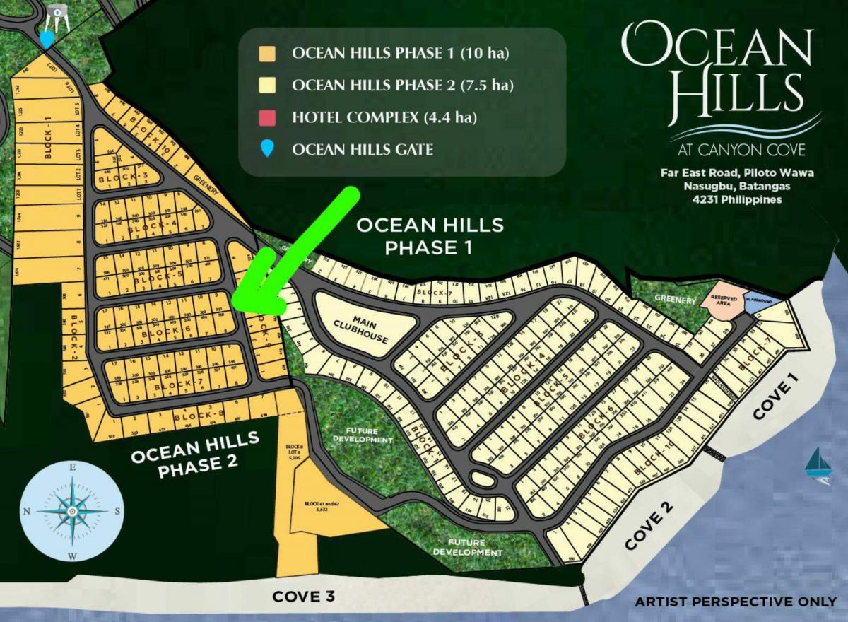 Lot for Sale Ocean Hills (331sqm) at Canyon Cove Nasugbu Batangas